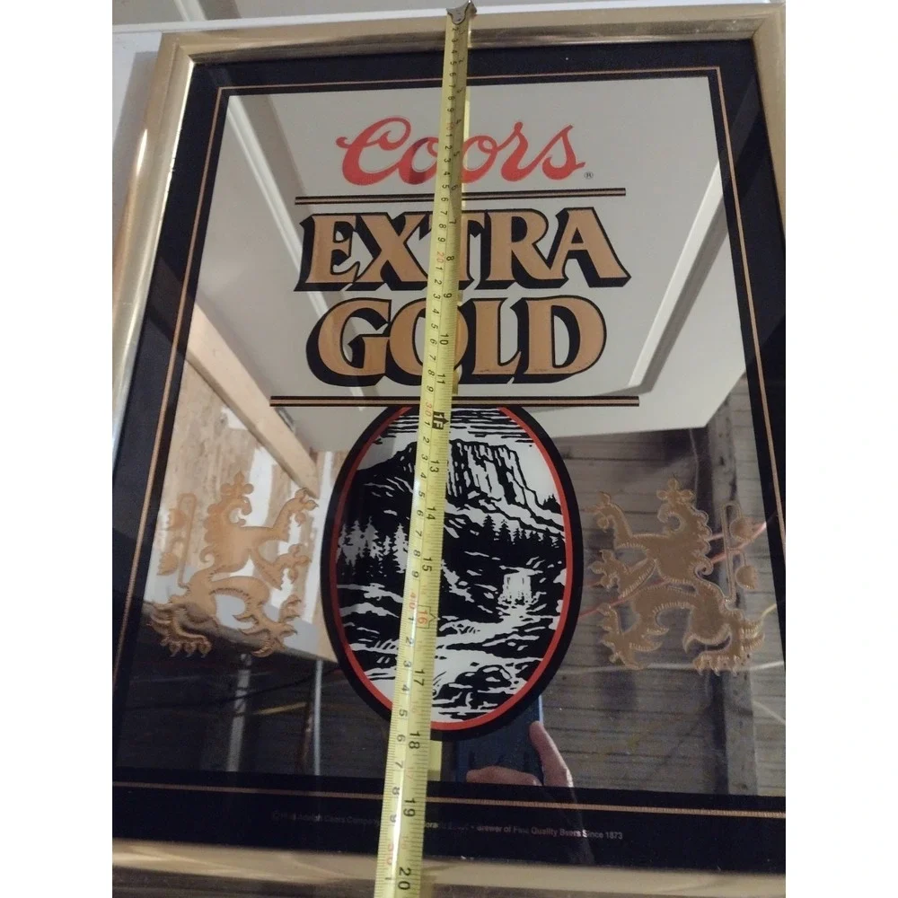 Vintage Coors Extra Gold Mirror 21 X 17